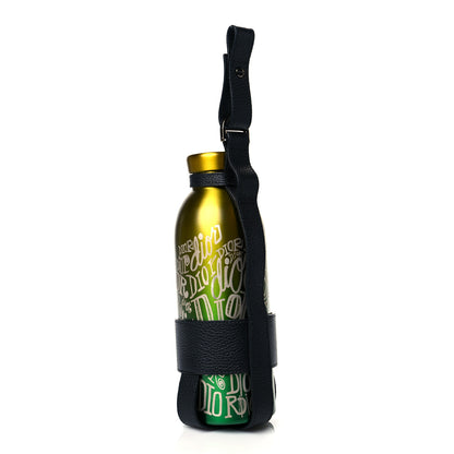 Christian Dior X SHAWN STUSSY Stainless Steel Grained Calfskin Aqua Bottle With Strap Multicolor Green Black 2 of 7