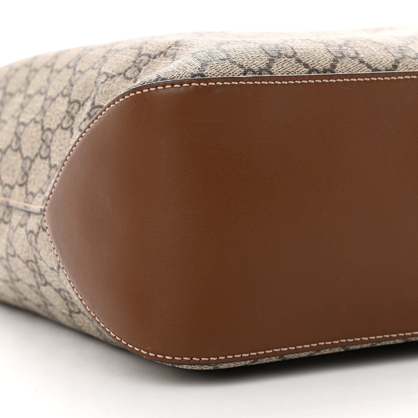 GG Supreme Monogram Large Linea A Hobo Light Brown