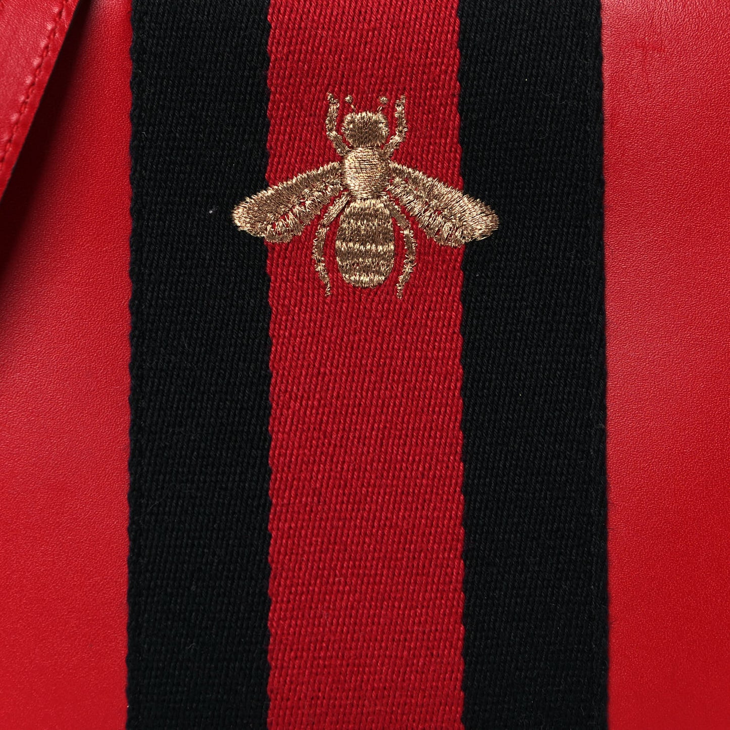 Calfskin Web Small Webby Bee Shoulder Bag Red