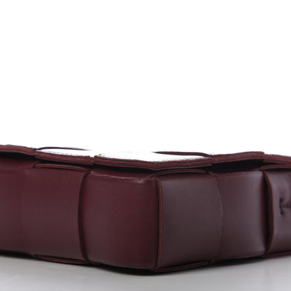 Bottega Veneta Lambskin Maxi Intrecciato Cassette Crossbody Bag Bordeaux 7 of 9