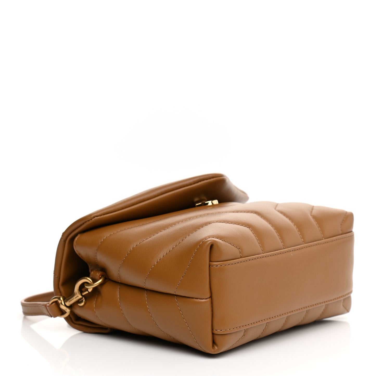 Calfskin Y Quilted Monogram Toy Loulou Crossbody Bag Dark Natural