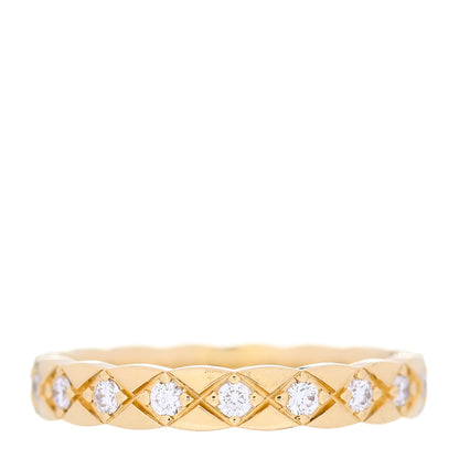 Chanel 18K Yellow Gold Diamond Mini Coco Crush Ring 52 6 1 of 6