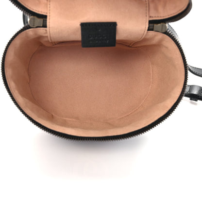 Gucci Calfskin Matelasse Mini GG Marmont Round Backpack Black 5 of 9