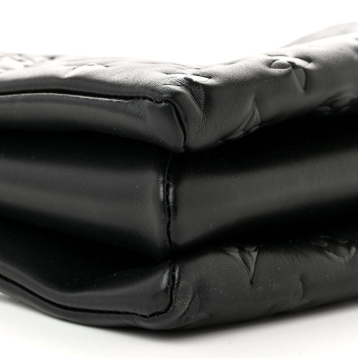 Lambskin Embossed Monogram Coussin MM Black