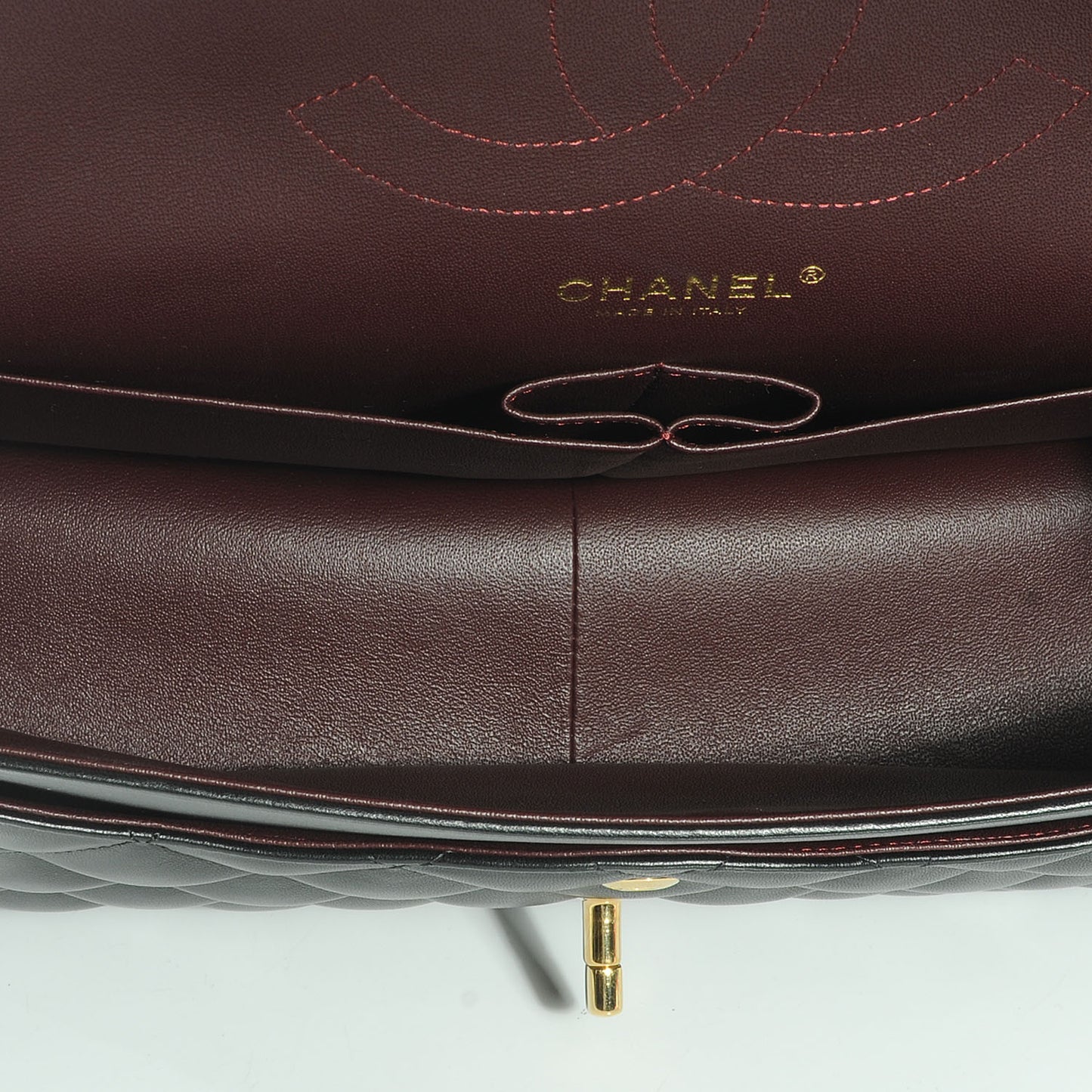 Lambskin Jumbo Double Flap Black