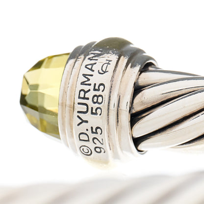 David Yurman Sterling Silver 14K Yellow Gold Lemon Citrine 7mm Cable Classics Bracelet 3 of 3