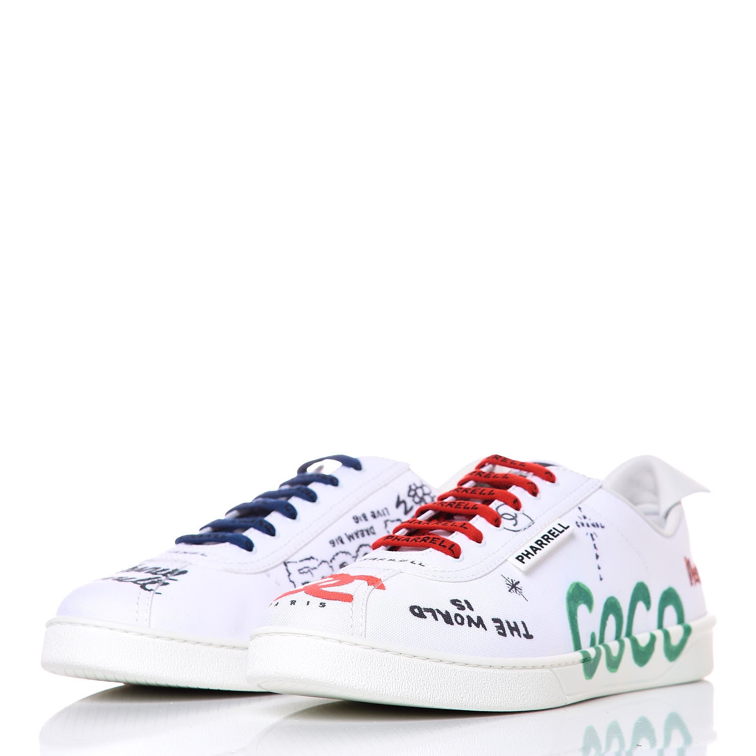Chanel x Pharrell Williams Mens Calfskin Sneakers 45 White 3 of 17