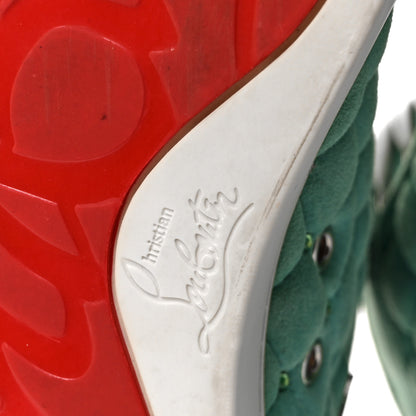 Christian Louboutin Calfskin Suede Quilted Crystal High Top Flat Sneakers 40 6 of 7