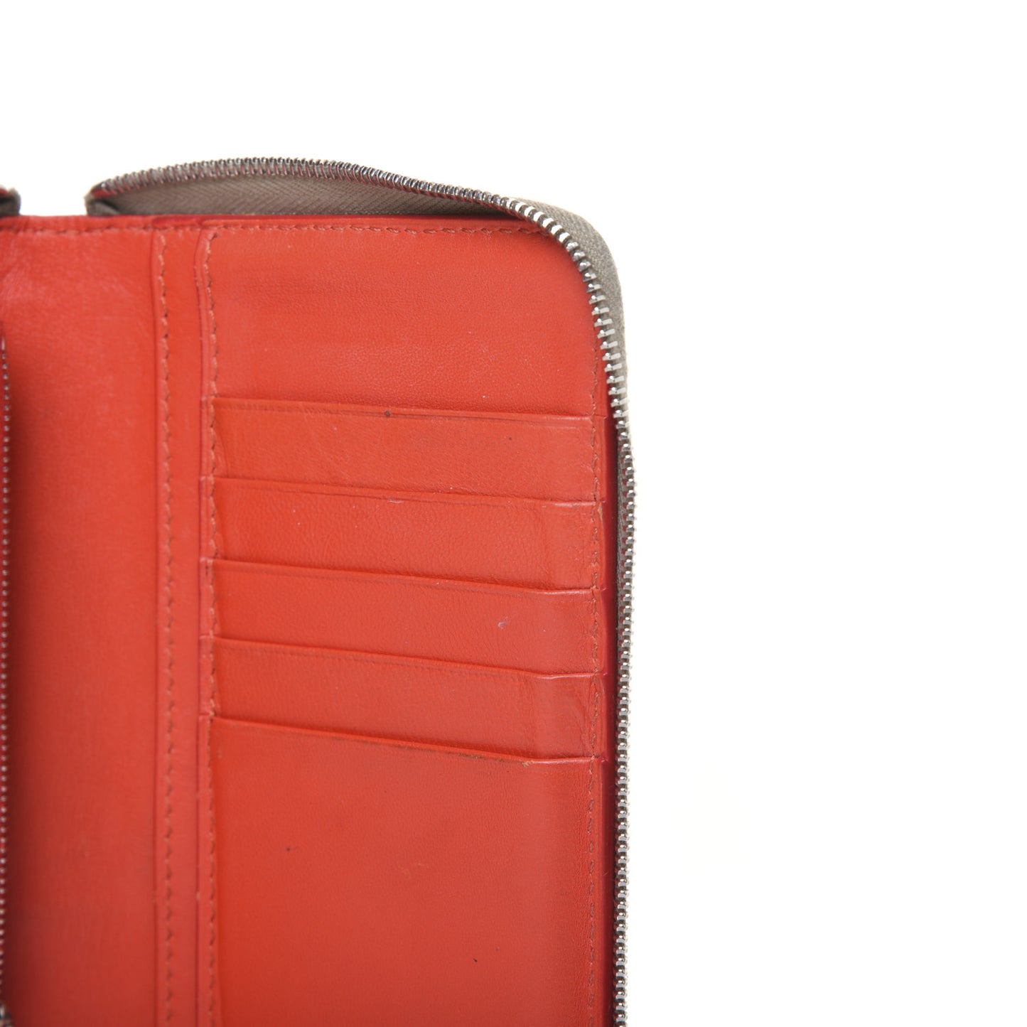 Drummed Calfskin Zip Around Organizer Wallet Dune