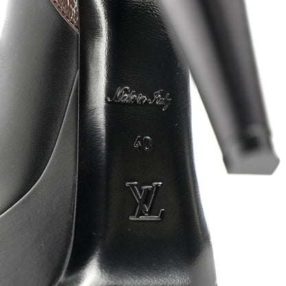 Louis Vuitton Calfskin Monogram Afterglow Platform Pumps 40 Black 7 of 9