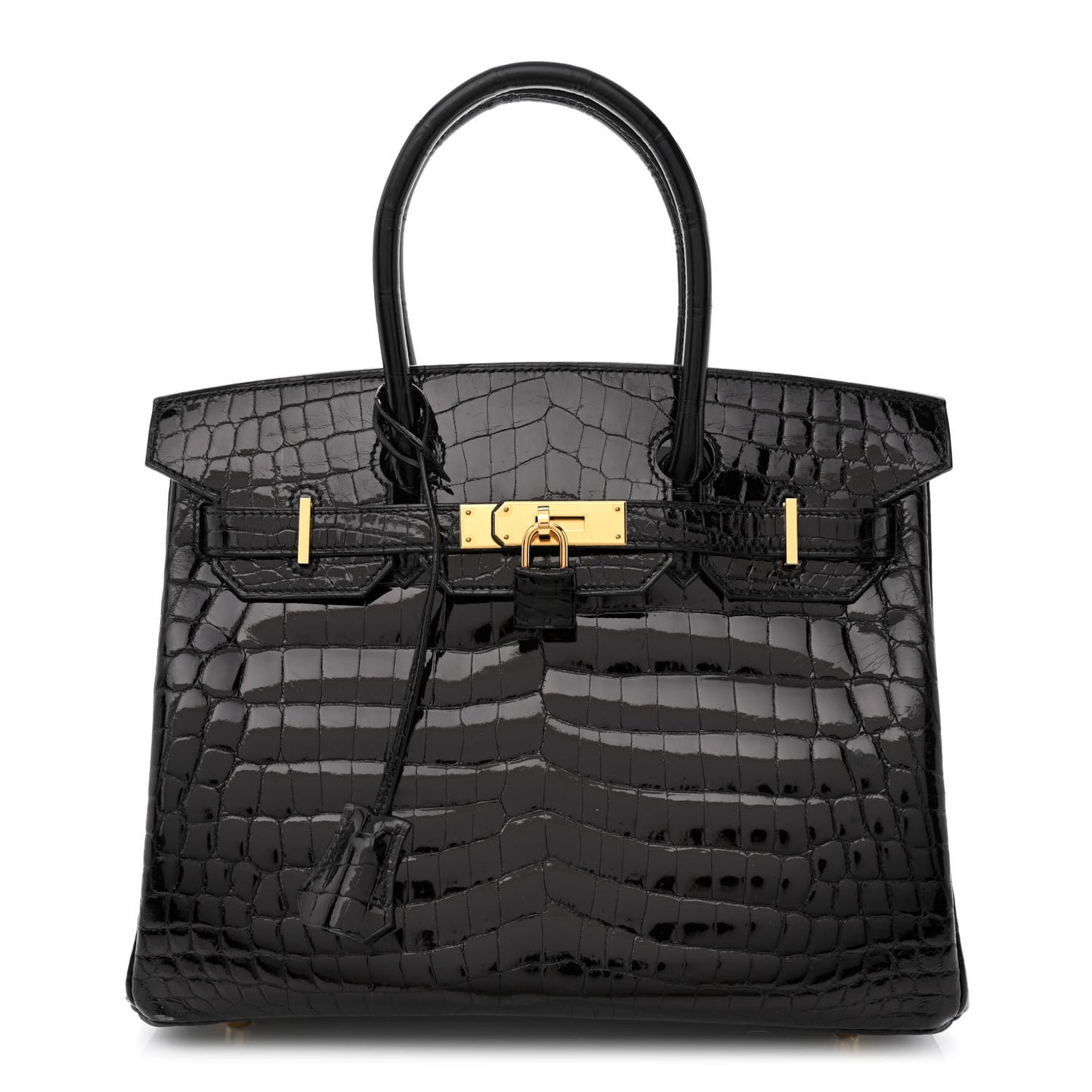 Shiny Niloticus Crocodile Birkin 30 Black