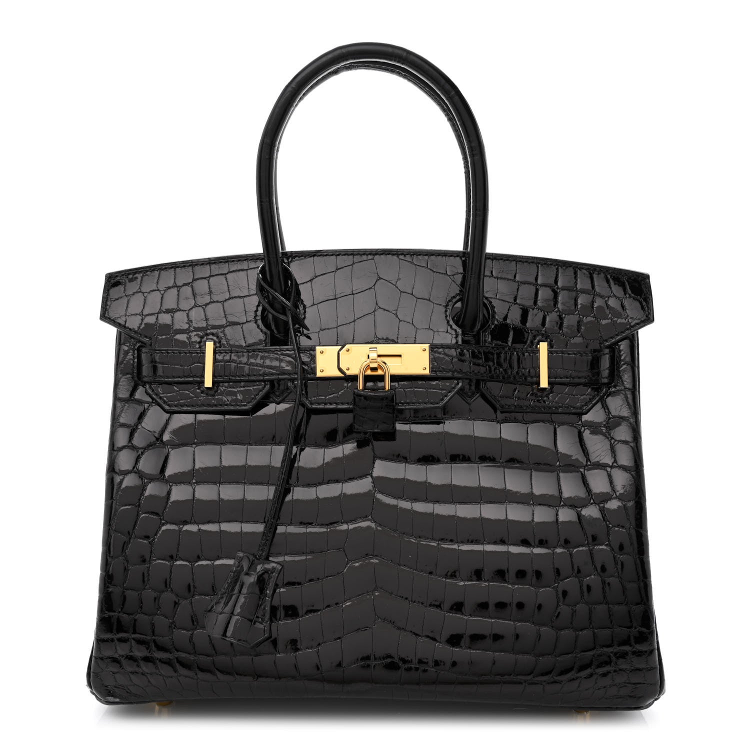 Hermes Shiny Niloticus Crocodile Birkin 30 Black 1 of 11