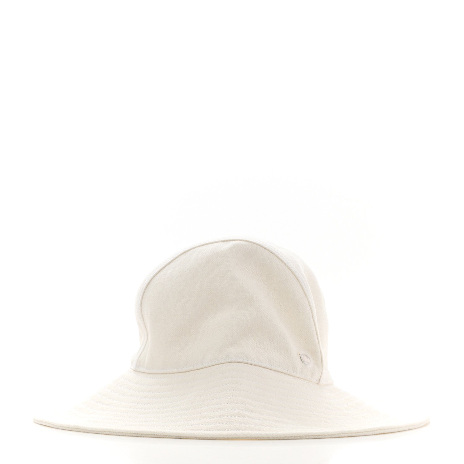 Hermes Stonewashed Linen Colette Hat 57 Warm White 5 of 8