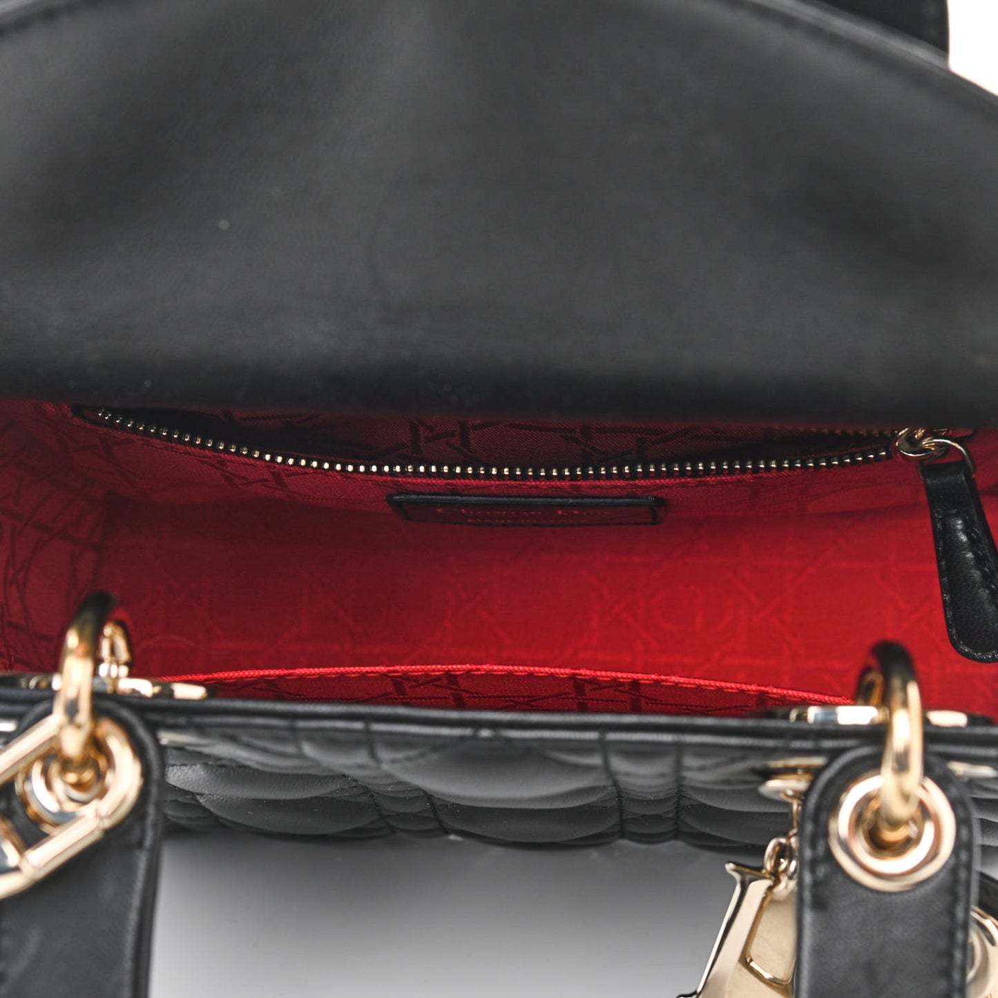 Lambskin Cannage Small Lucky Badges My Lady Dior Black