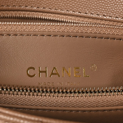 Chanel Caviar Quilted Small Coco Handle Flap Beige 6 of 10