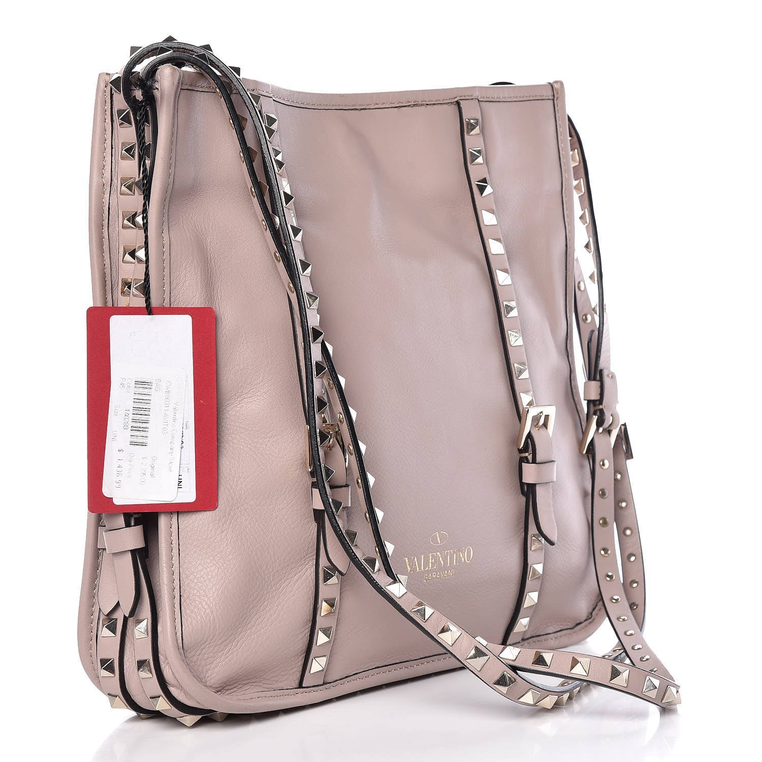 Valentino Garavani Vitello Rockstud Shopper Tote Poudre 3 of 10