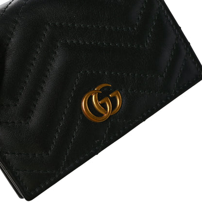 Gucci Calfskin Matelasse GG Marmont Card Case Wallet Black 9 of 11