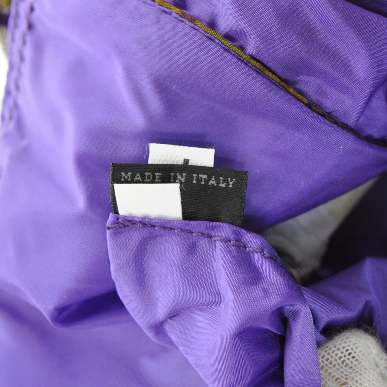 Prada Tessuto Nylon Plaid Shopping Tote w Cosmetic Pouch 9 of 10