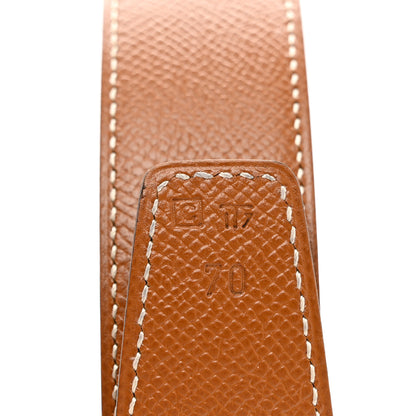 Hermes Swift Courchevel 24mm Belt Strap 70 Black Gold 4 of 6
