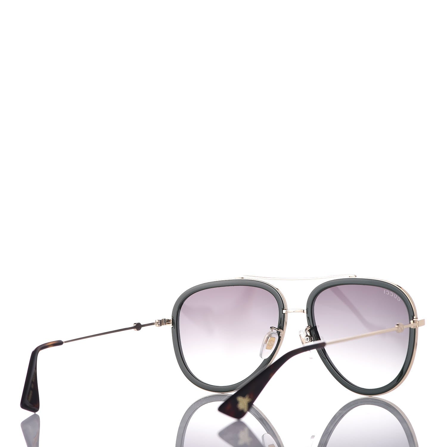 Gucci Web Aviator Sunglasses GG0062S Green Red 4 of 8