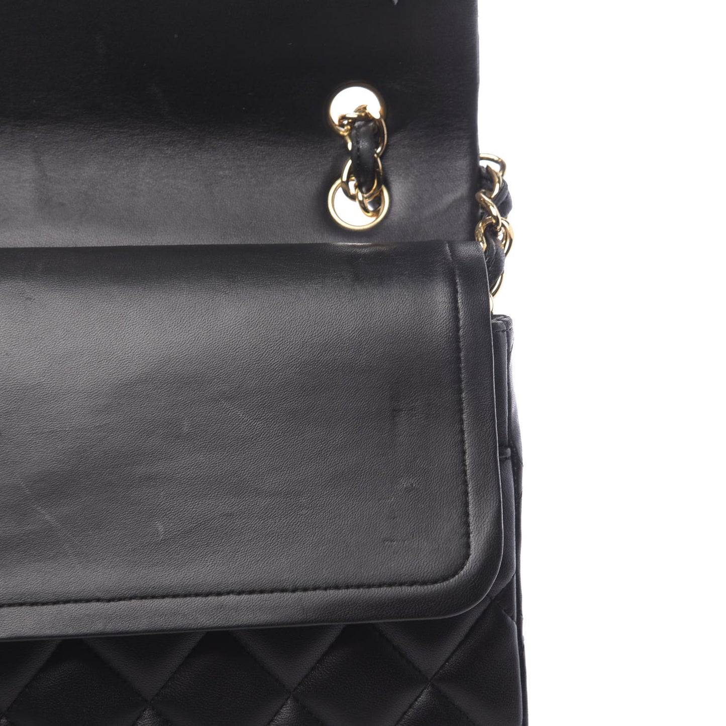 Lambskin Quilted Maxi Double Flap Black