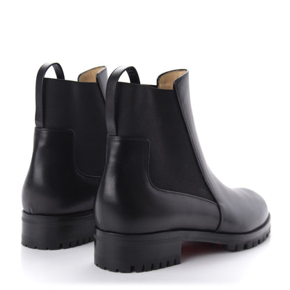 Christian Louboutin Calfskin Marchacroche Flat Chelsea Boots 38.5 Black 4 of 7