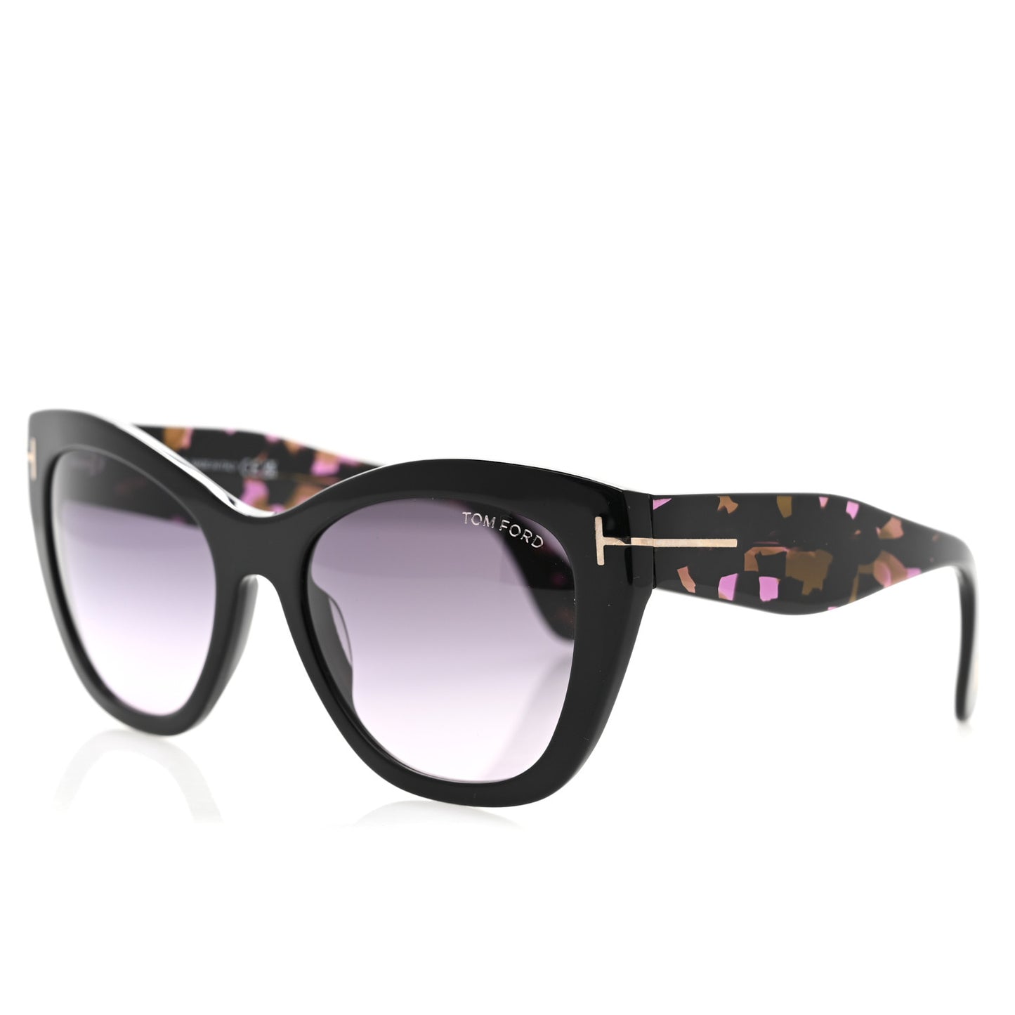 Acetate Cara Sunglasses TF940 Black Gradient Smoke