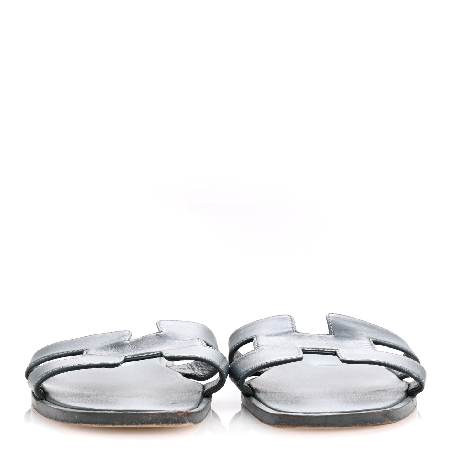 Box Calfskin Oran Sandals 37 Bleu Pinede