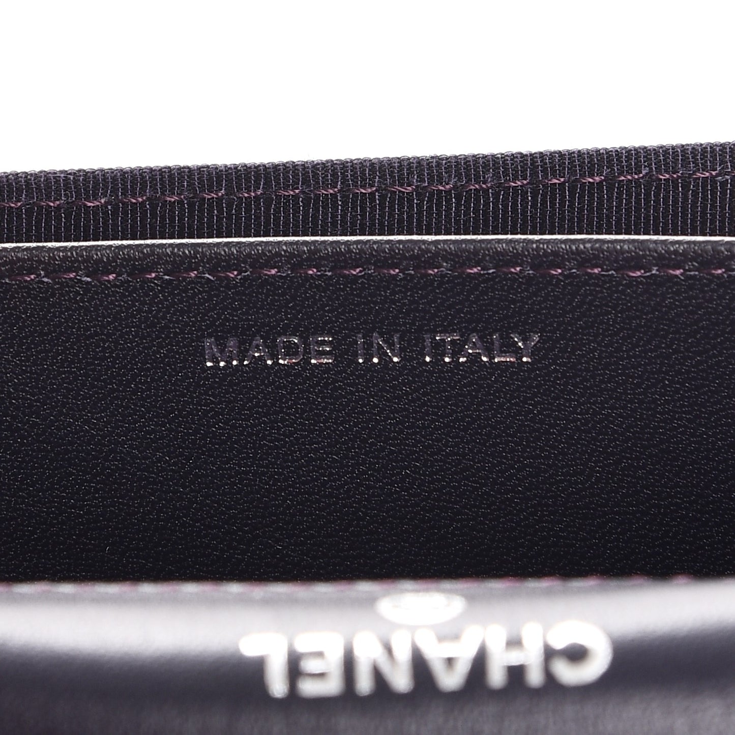 Patent Quilted Card Holder Purple