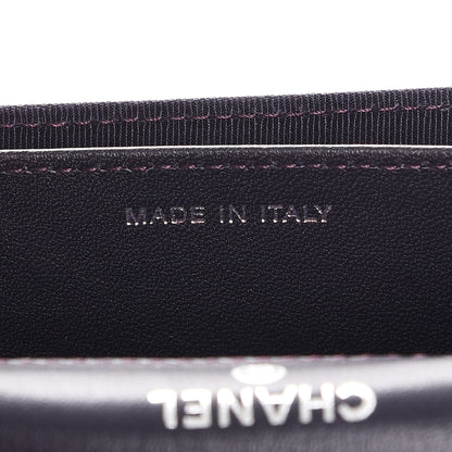 Chanel Patent Quilted Card Holder Purple 7 of 9