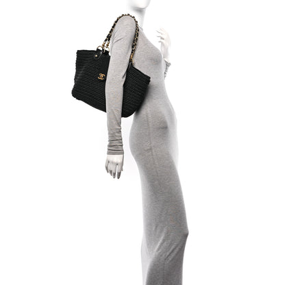 Chanel Straw Raffia Tote Black 2 of 10