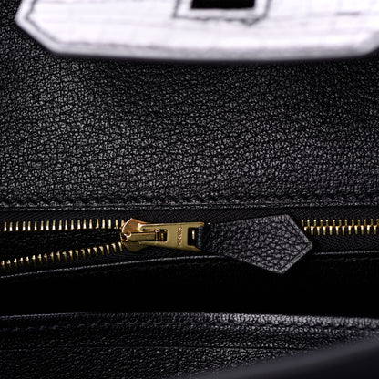 Hermes Taurillon Novillo Shiny Niloticus Crocodile Birkin Touch 30 Black 19 of 32