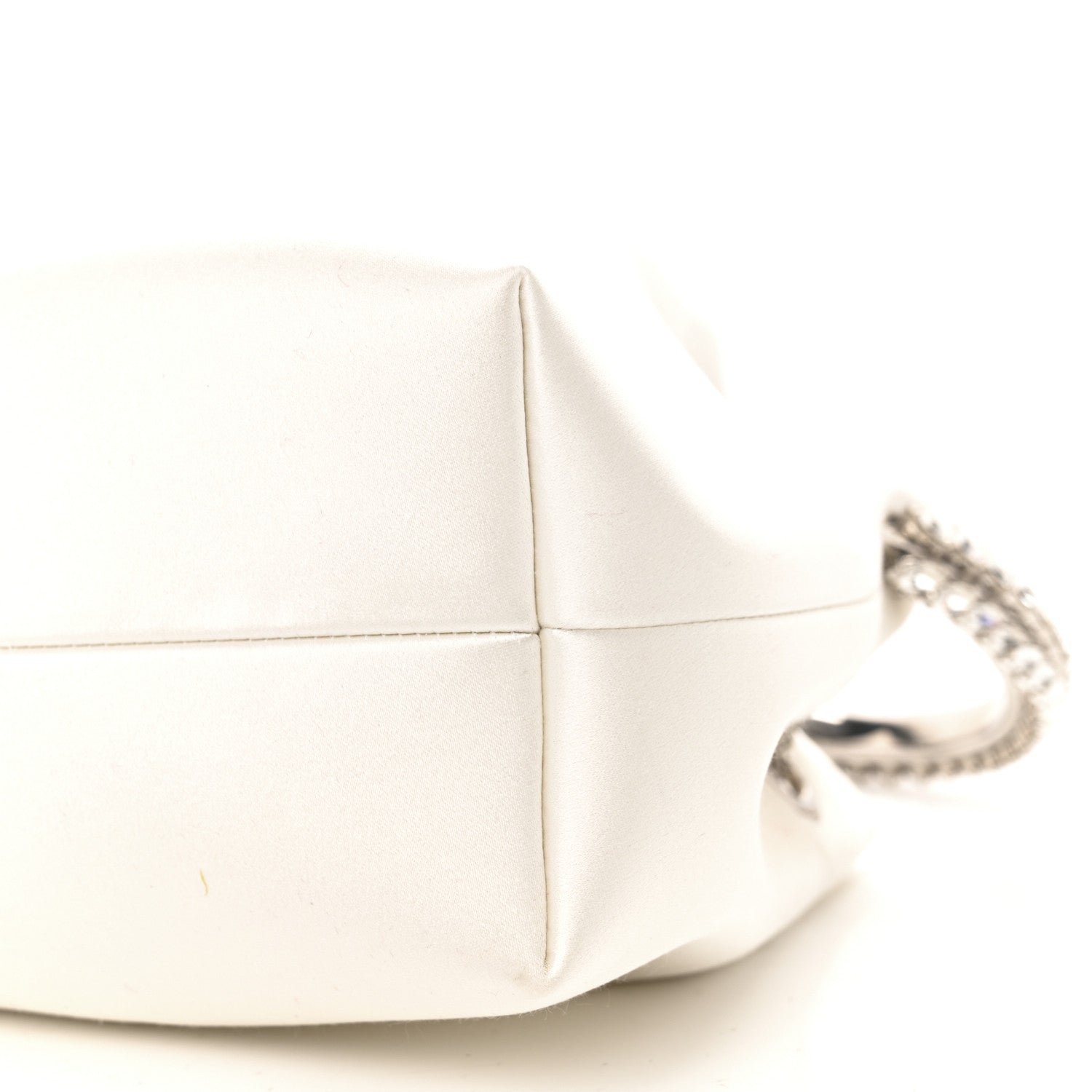 Jimmy Choo Satin Crystal Embellished Top Handle Bon Bon Bag Ivory 9 of 9