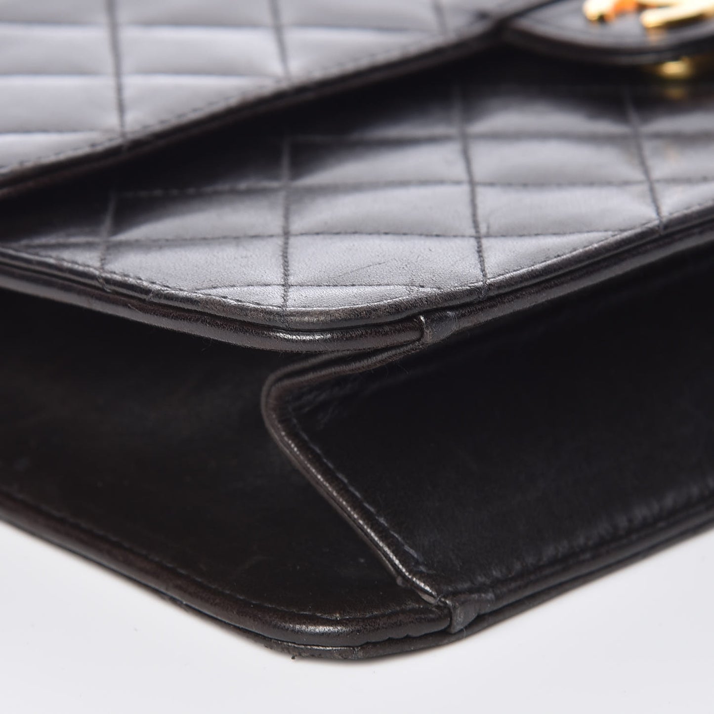Lambskin Quilted Medium Single Flap Black
