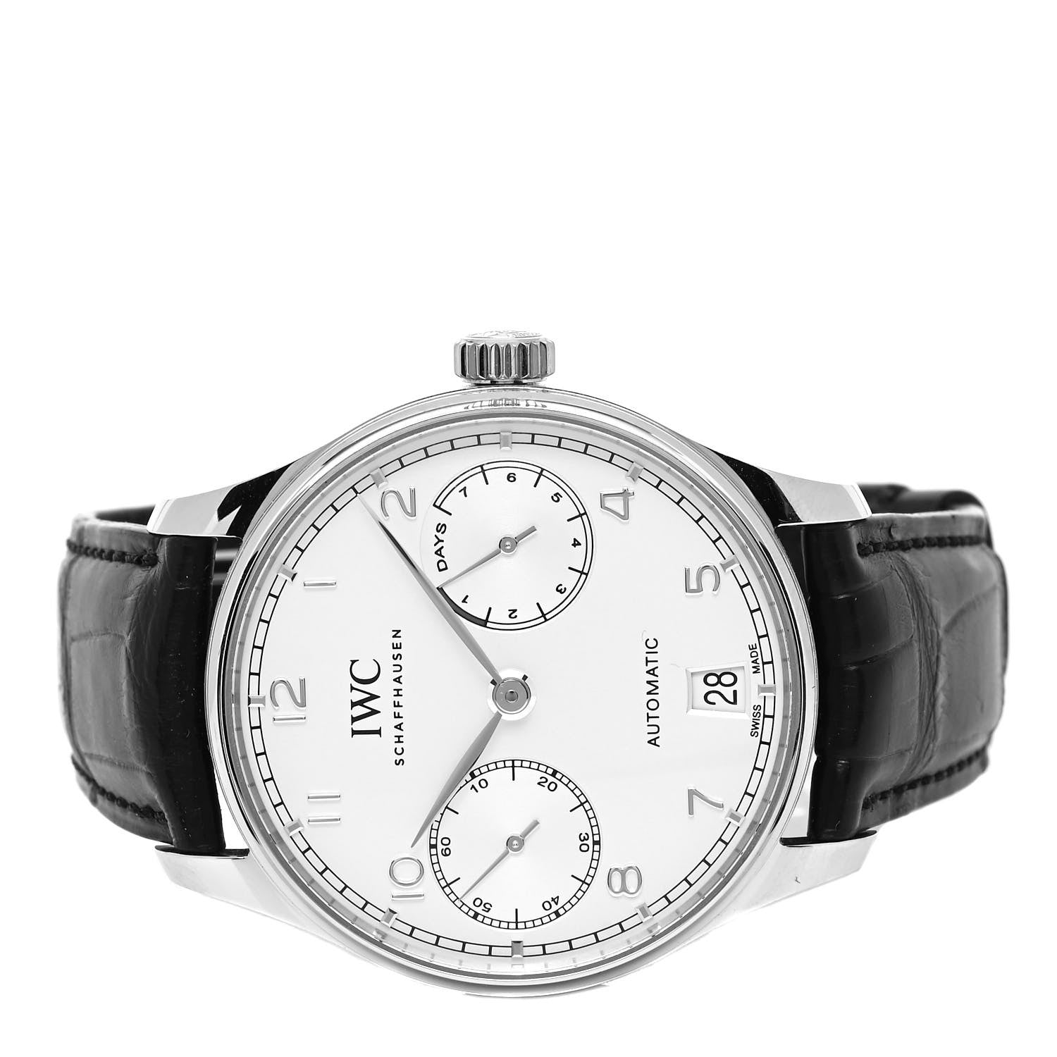 IWC Stainless Steel Alligator 43mm Portofino Classic Automatic Watch IW500712 2 of 5