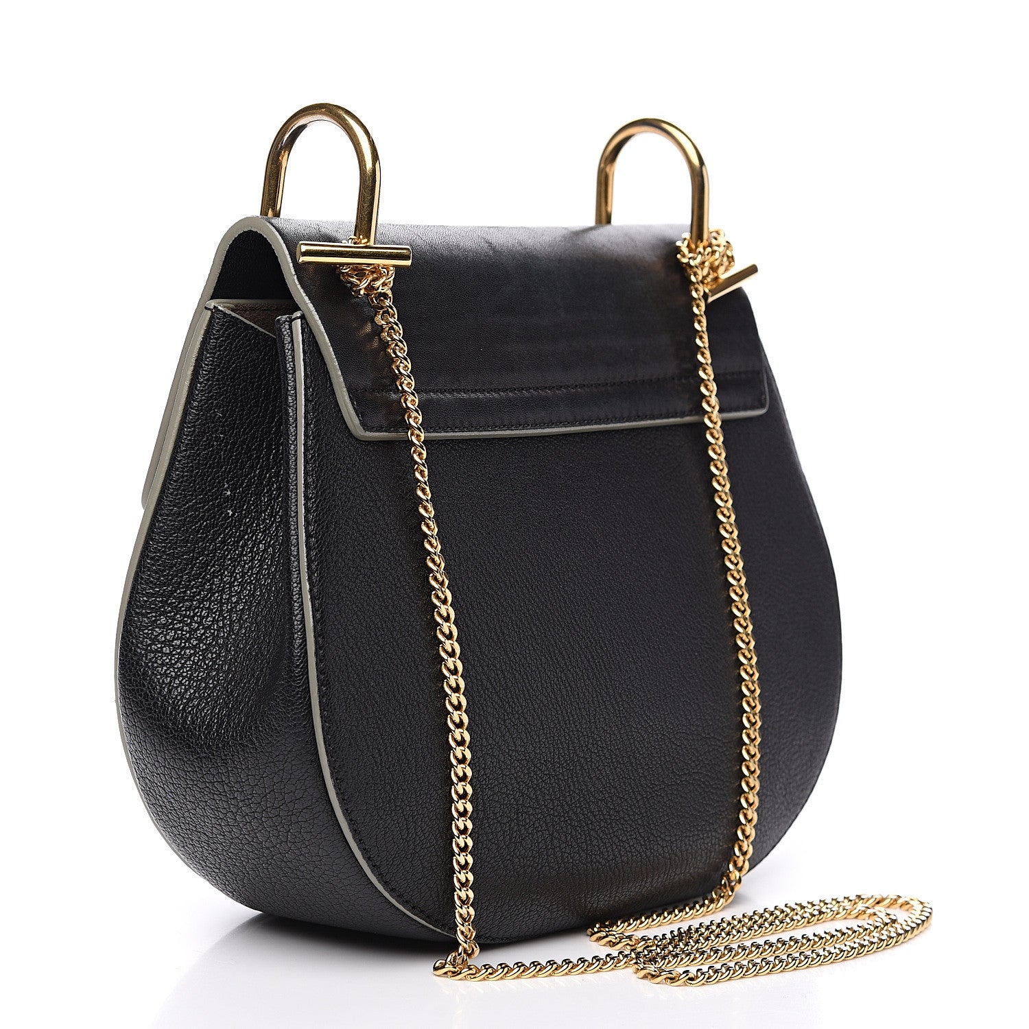 Chloe Grained Calfskin Lambskin Drew Shoulder Bag Black 2 of 12