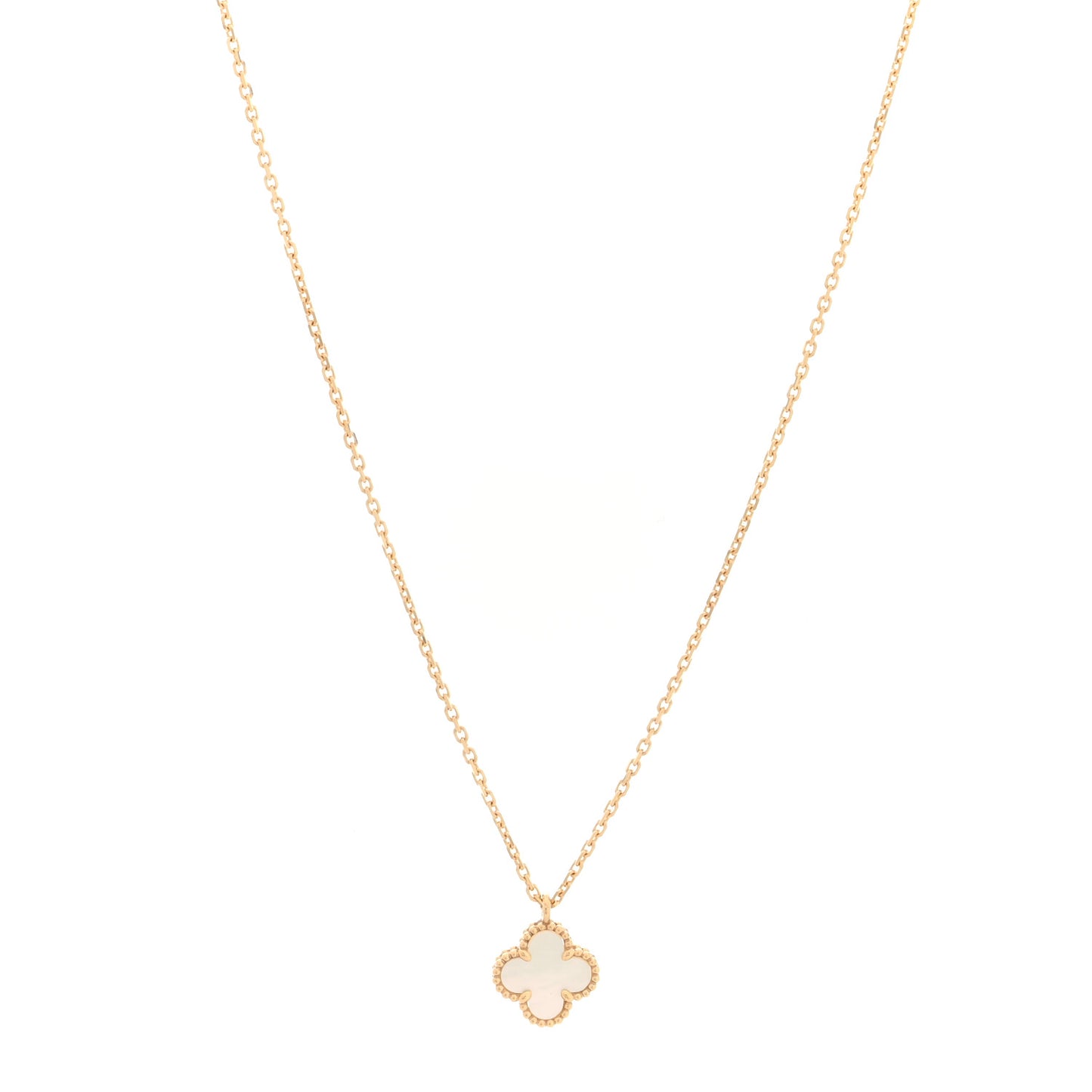 18K Yellow Gold Mother of Pearl Sweet Alhambra Pendant Necklace