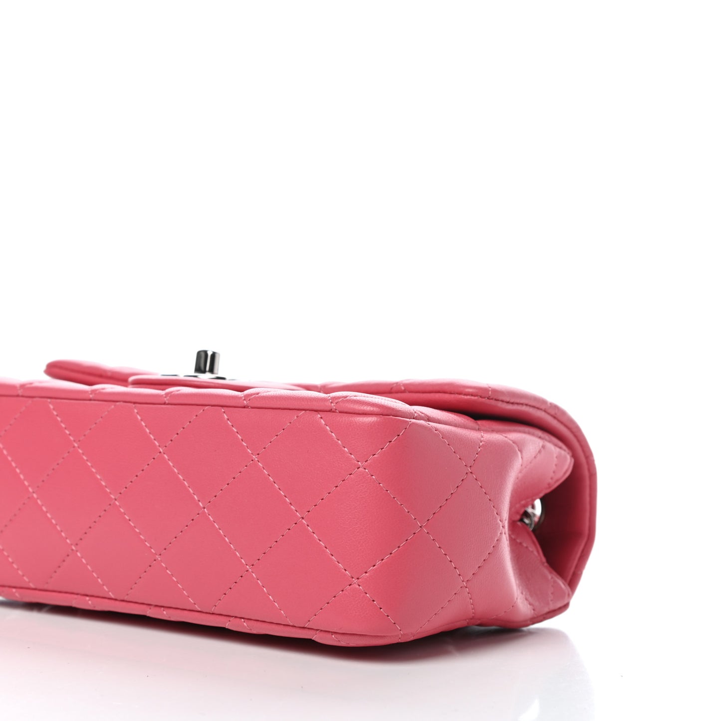 Lambskin Quilted Mini Rectangular Flap Pink