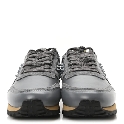 Valentino Garavani Calfskin Suede Rockstud Sneakers 35.5 Grey 6 of 16