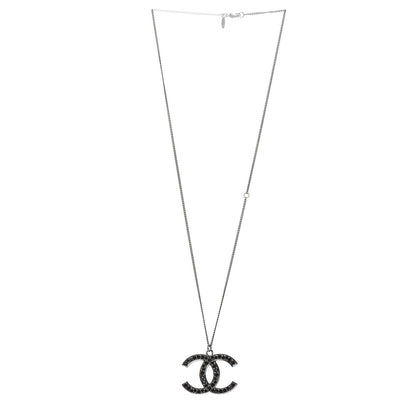 Chanel Ruthenium Crystal CC Necklace Black 3 of 5