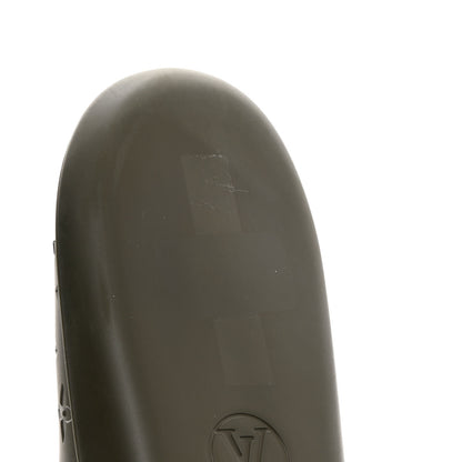 Louis Vuitton Matte Rubber Monogram Embossed Sunbath Slide Sandals 39 Khaki 9 of 13