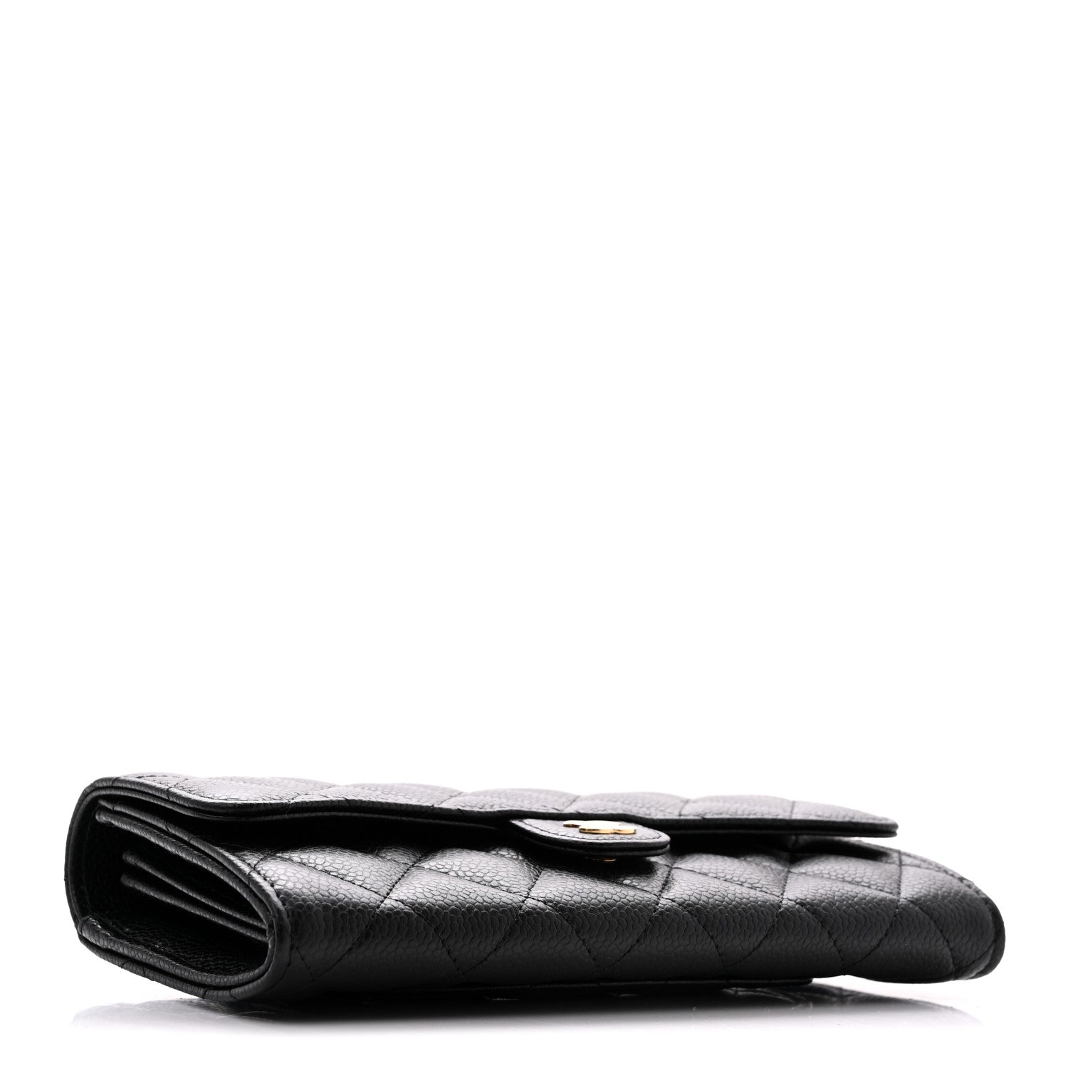 Chanel Caviar Quilted Large Gusset Flap Wallet Black 4 of 11