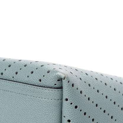 Chanel Perforated Grained Calfskin Large Shopping Tote Green 10 of 14