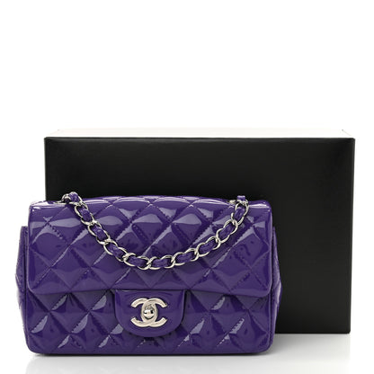 Chanel Patent Quilted Mini Rectangular Flap Purple 11 of 11