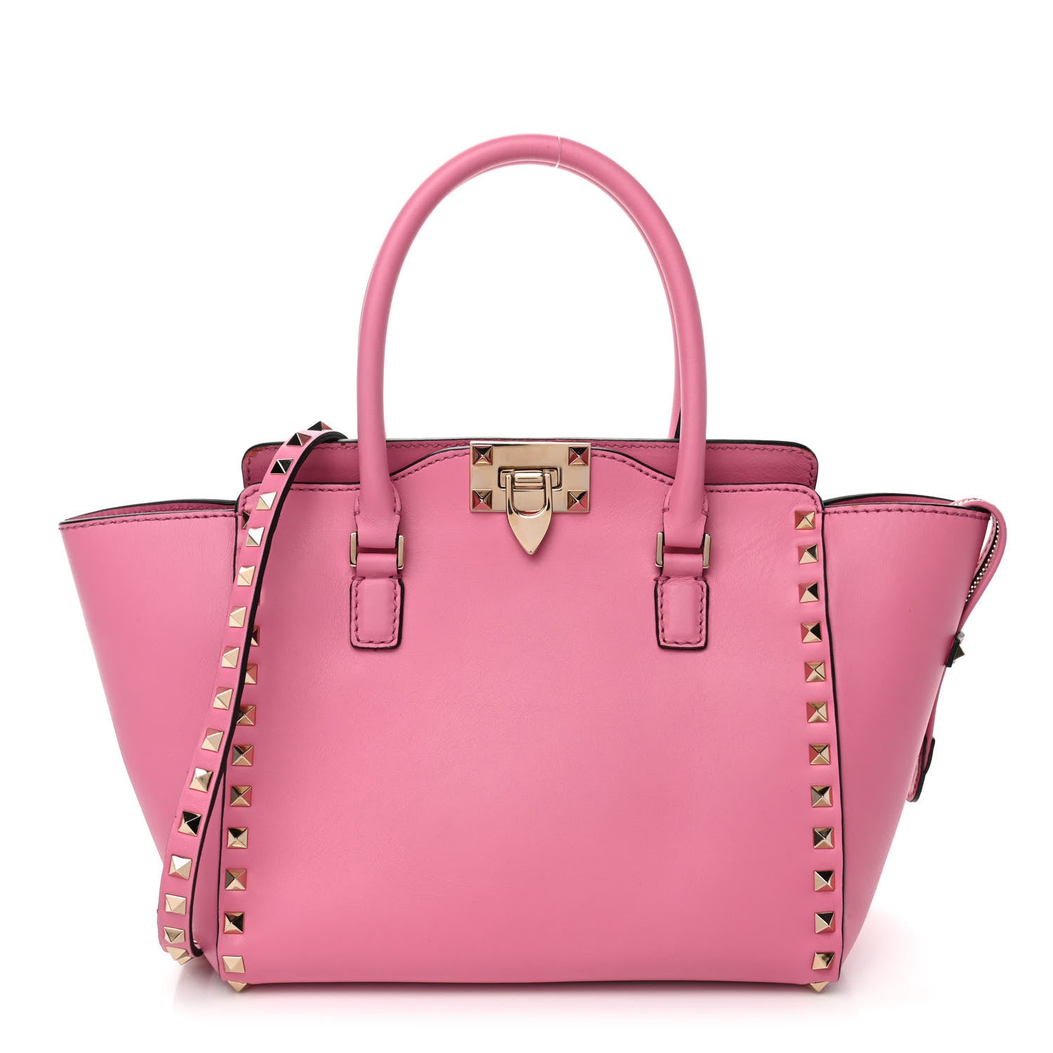 Valentino Garavani Vitello Small Rockstud Double Handle Tote Ninphea 1 of 4