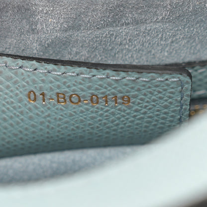 Christian Dior Grained Calfskin Saddle Bag Sky Blue 7 of 11