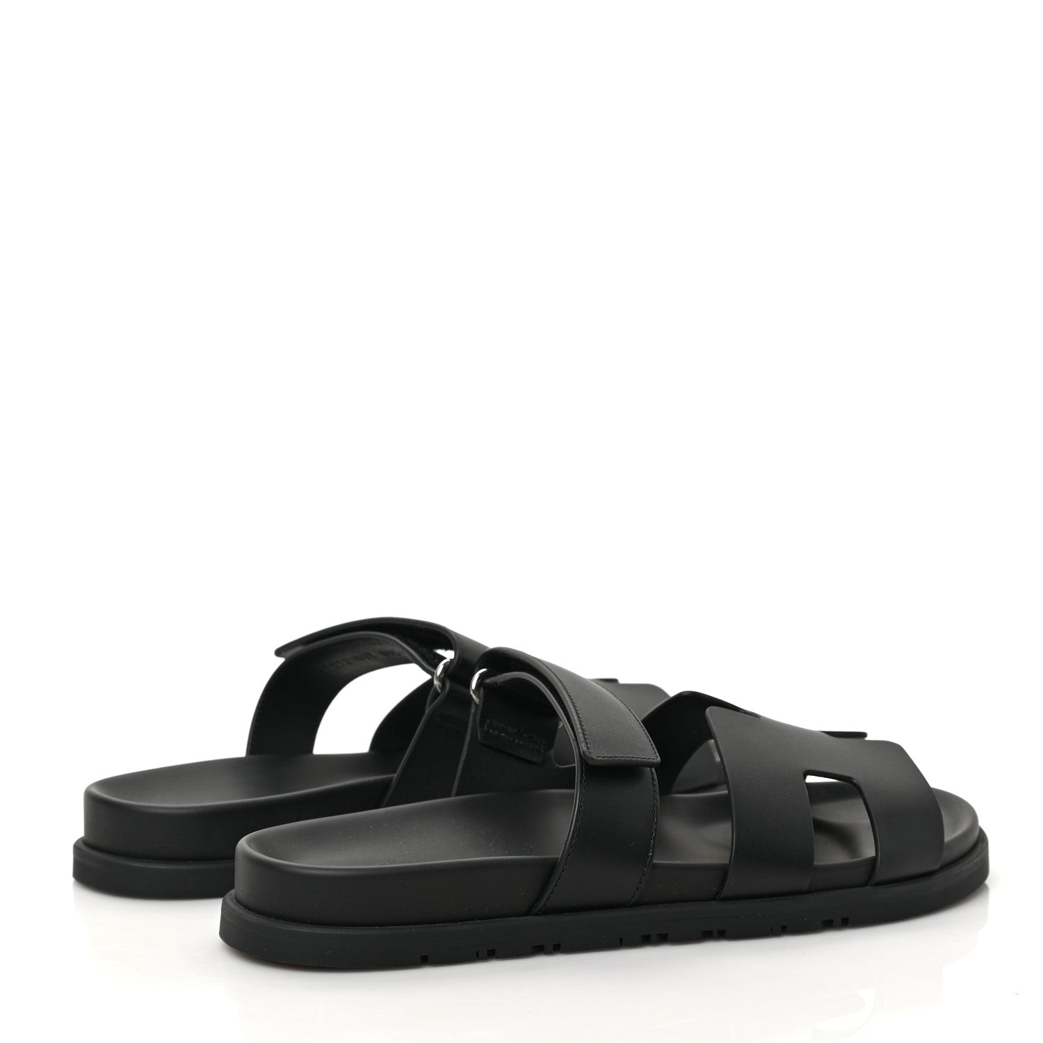 Hermes Calfskin Womens Chypre Sandals 40.5 Black 4 of 10