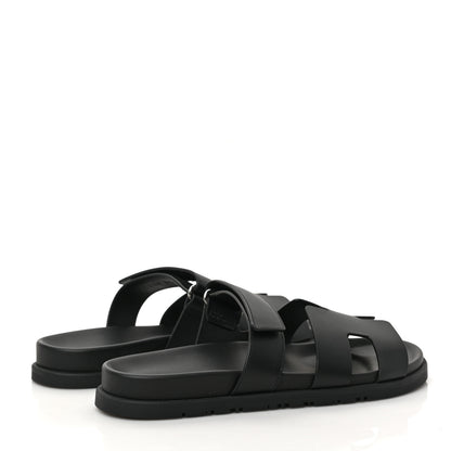 Hermes Calfskin Womens Chypre Sandals 40.5 Black 4 of 10