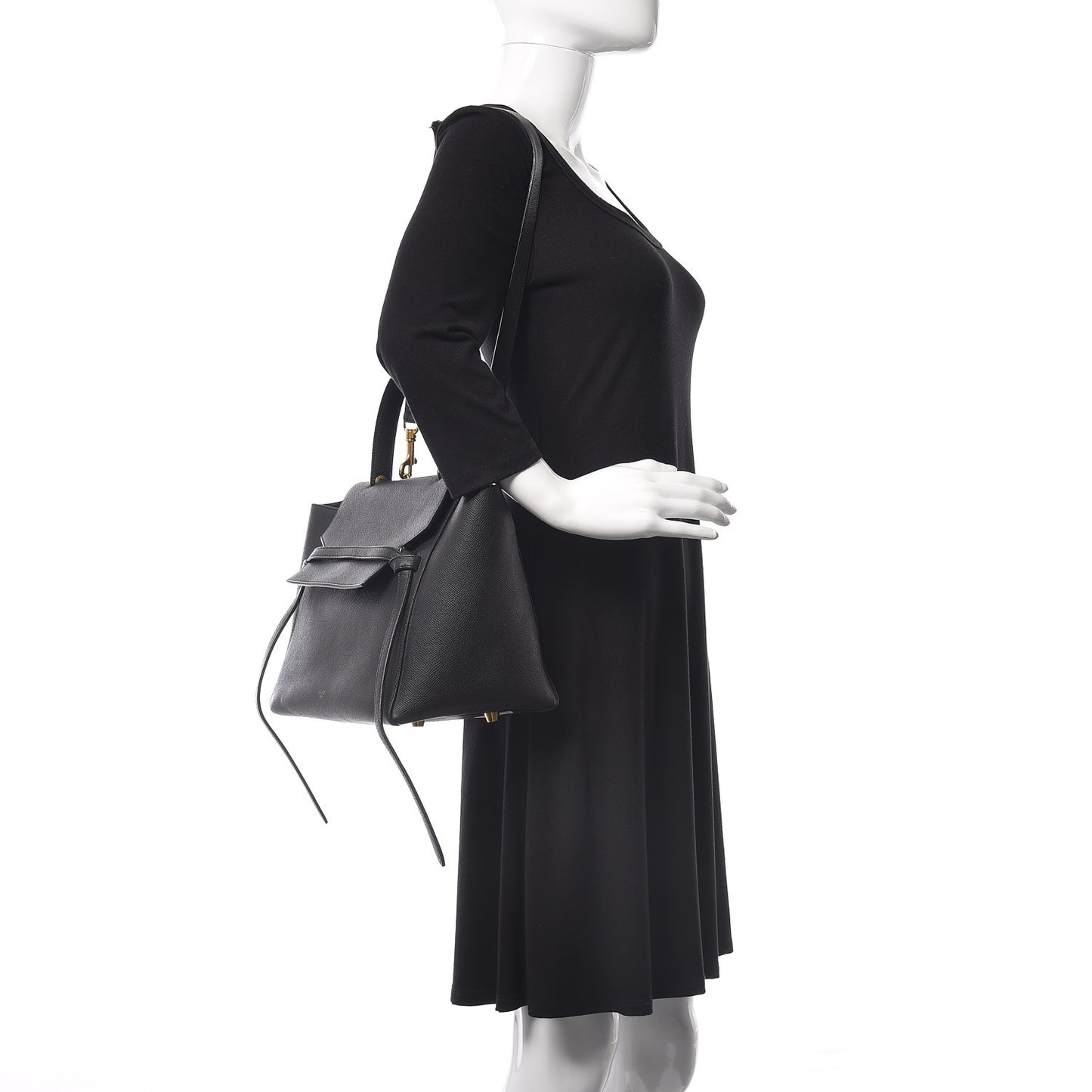 Grained Calfskin Mini Belt Bag Black