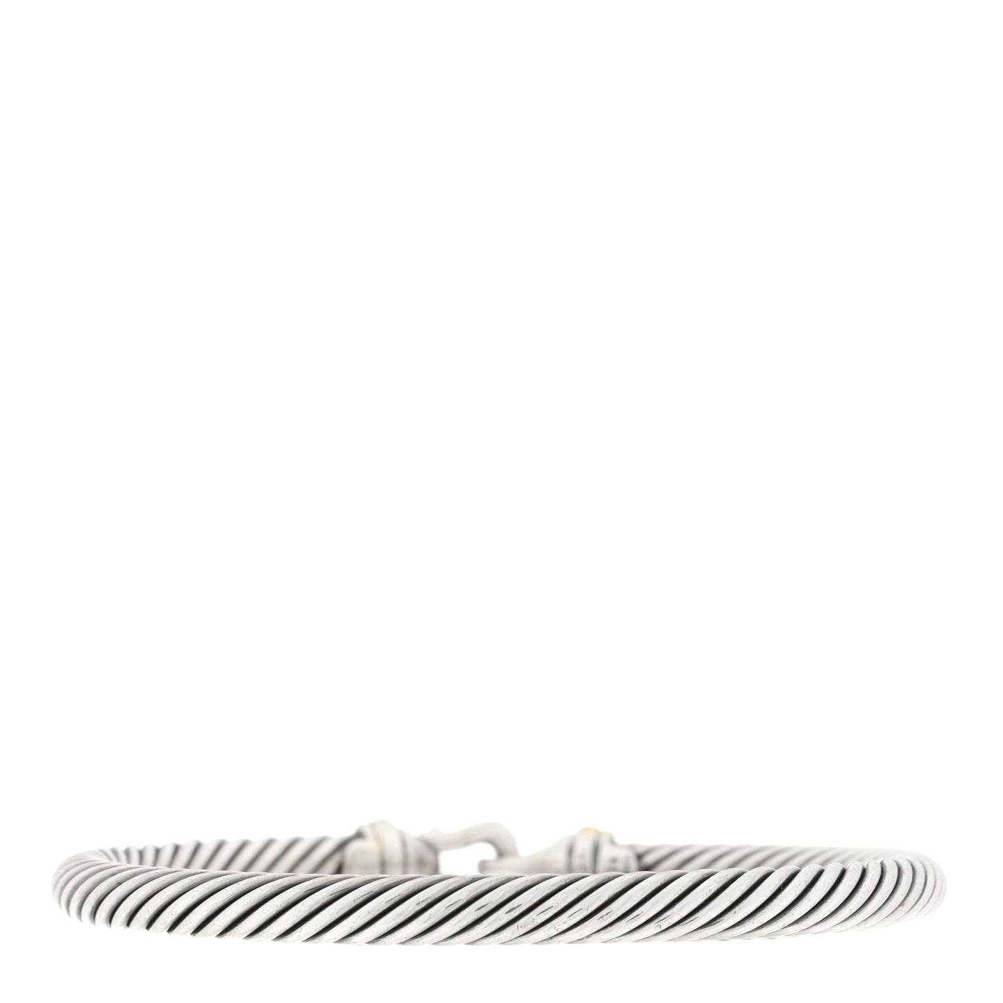 Sterling Silver 18K Yellow Gold 5mm Cable Classic Buckle Bracelet
